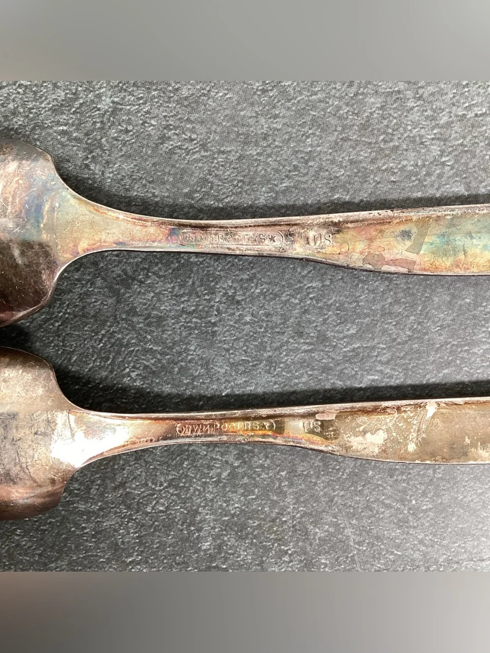 3  Serrated Grapefruit Spoons-2 Wm Rogers IS Sweep Pattern Silverplate, 1 Unmark